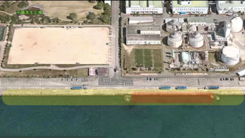 平磯海釣り公園の釣り場の空撮