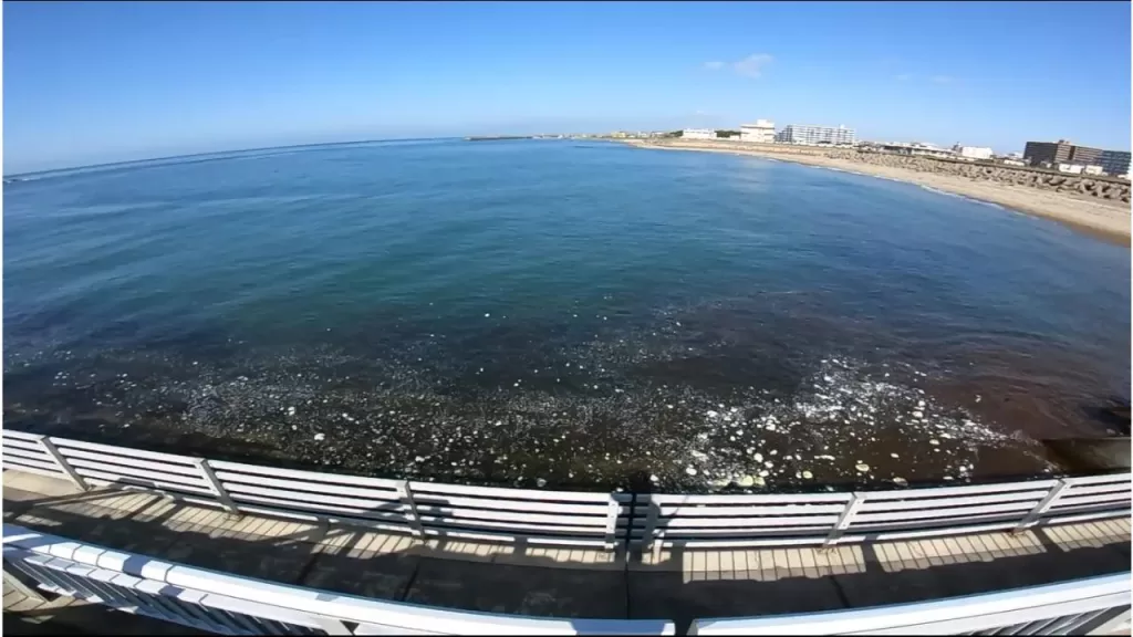 明石新波止の入り口のポイント（正面）