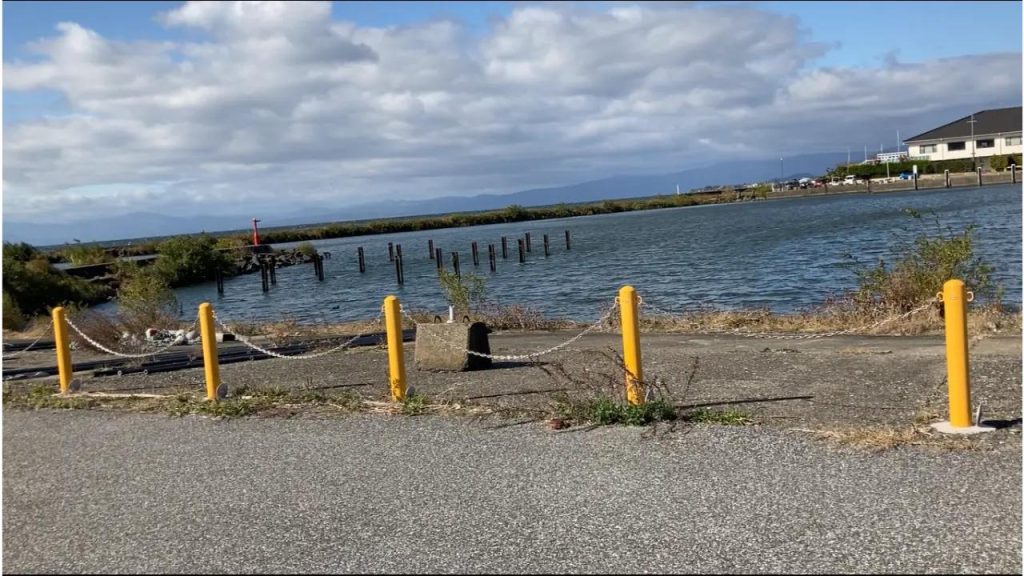 長浜港の米川河口のバス釣りポイント：立ち入りができない