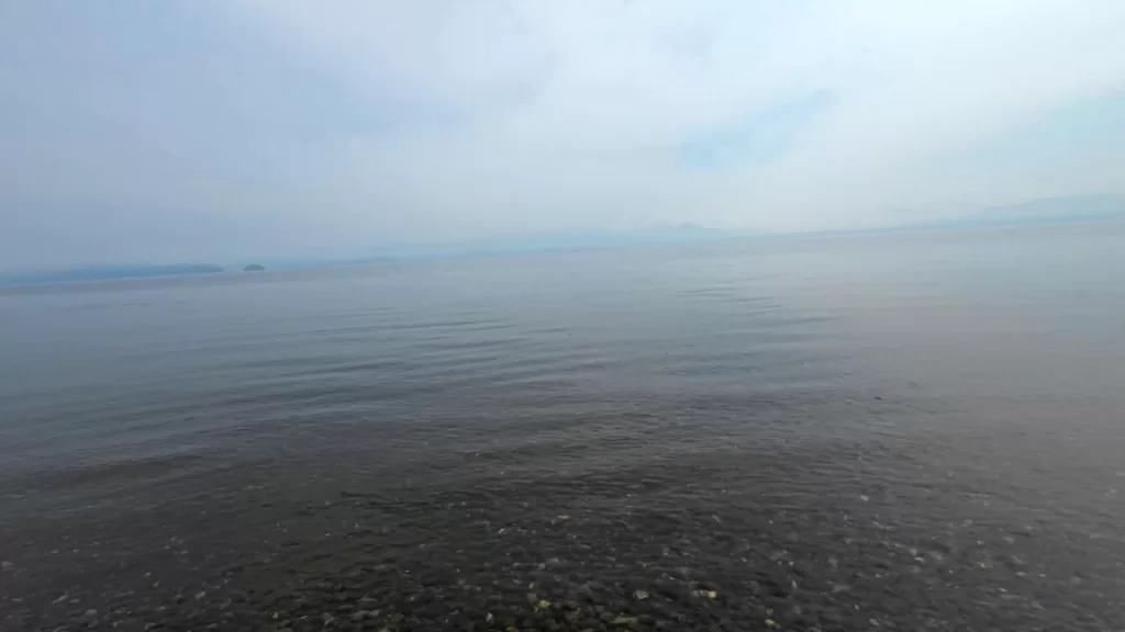 琵琶湖の安曇川北流河口40-90ｍラインのバス釣りのポイントの沖