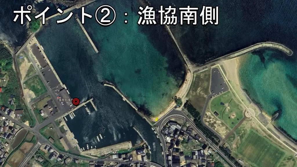 浅茂川漁港の漁協南側の空撮